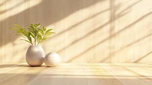 简约风花瓶绿植室内场景