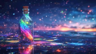 梦幻星空漂流瓶奇幻景象