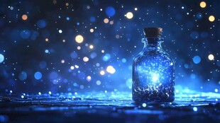 梦幻蓝瓶中的璀璨星光