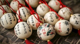 古风祈福球挂饰精美展示