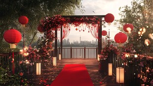 中式浪漫户外婚礼布置