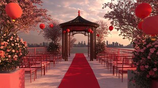 中式浪漫户外婚礼场景