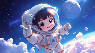 萌娃宇航员遨游梦幻太空