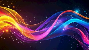 梦幻炫彩流动光效背景图