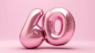 粉色60数字铝膜气球
