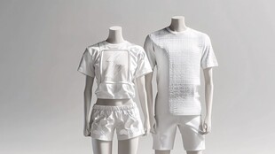 简约白色男女款T恤套装