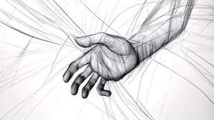 线条勾勒的写实风格手绘图