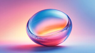 梦幻渐变色彩透明球体