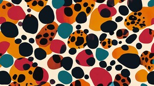 多彩豹纹风几何图案背景