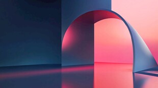 梦幻渐变拱形空间场景