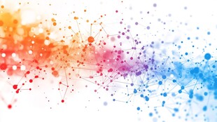 彩色粒子网络抽象背景图