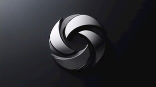 金属质感旋涡状立体图标