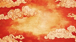 中式古典祥云红色背景图