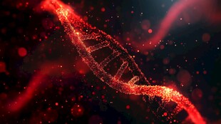 红色璀璨DNA双螺旋结构