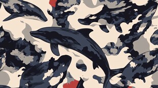 海豚迷彩图案设计元素