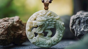玉雕龙形吊坠 古朴雅致