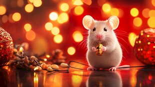 萌鼠贺岁 节日氛围浓