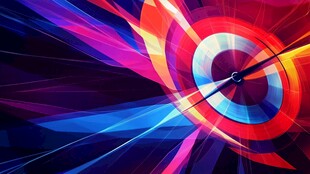 炫彩动感时钟图案背景