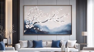 新中式客厅的雅致挂画