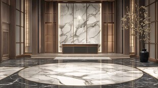 奢华大理石装饰的优雅大厅
