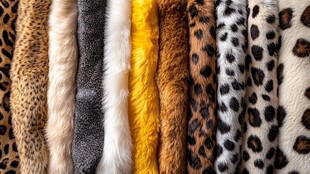 多彩毛绒面料展示