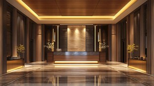 现代豪华酒店大堂接待区