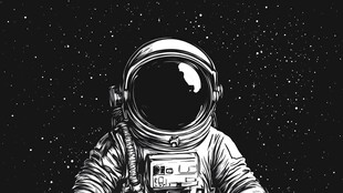 太空宇航员的孤独身影