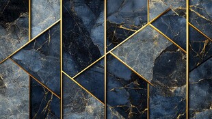 蓝金几何大理石纹理背景