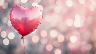 粉色爱心气球梦幻背景