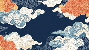 中式传统云纹图案背景
