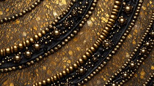 金色珠串的华丽纹理