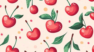 可爱樱桃图案背景设计