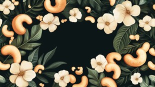 花卉腰果装饰图案背景