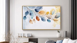 现代简约风抽象树叶装饰画