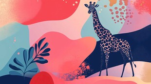 梦幻长颈鹿的多彩世界