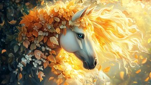 梦幻秋日独角兽