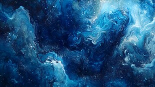 梦幻蓝色宇宙星云景观