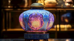 绚丽珐琅彩瓷罐古韵十足