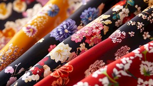 多彩花卉图案精美布料