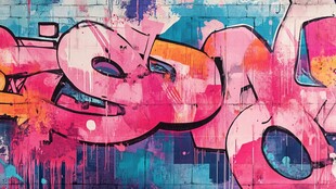 绚丽街头涂鸦艺术画面