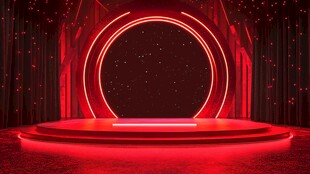 红色梦幻舞台灯光展示区