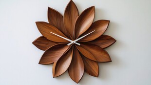 木质花朵造型创意挂钟