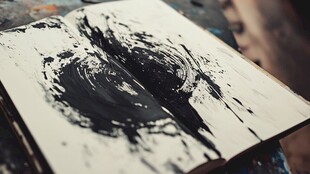 墨韵泼洒的创意绘画手账本