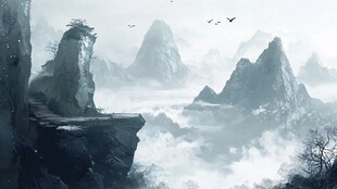 水墨山川间的空灵景致