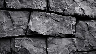 黑灰色石砌墙面纹理特写