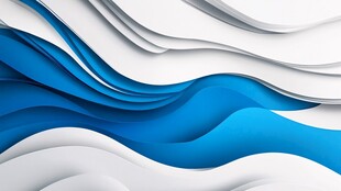 蓝白立体波浪纹理背景图