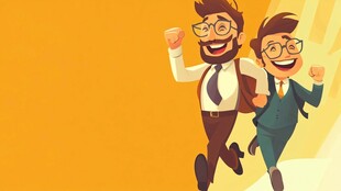 携手奋进的欢乐商务伙伴