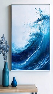 蓝色海浪艺术装饰画