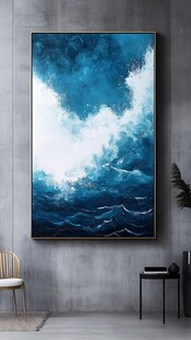 蓝色海浪艺术装饰画
