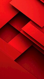 红色立体几何抽象背景图